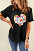 Retro Love Is Love Rainbow Heart Daisy Graphic Tee Shirt