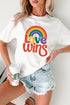 Retro Love Wins Rainbow Graphic Short Sleeve Pride Celebration Tee