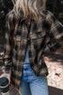 Retro Plaid Double Flap Pocket Brushed Shacket