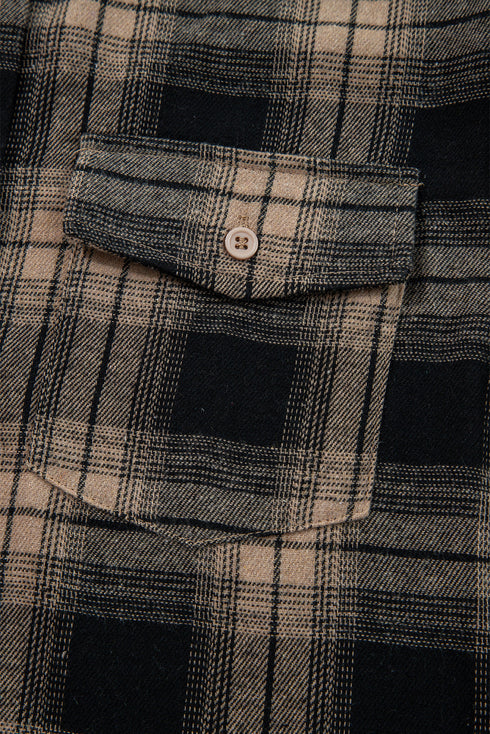 Retro Plaid Double Flap Pocket Brushed Shacket