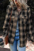 Retro Plaid Double Flap Pocket Brushed Shacket