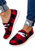 Retro Plaid Print Lace Up Oxford Style Flats