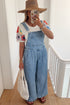 Retro Pleated Wide Leg Pocketed Denim Jumpsuit