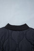 Retro Quilted Leopard Cuff Button Down Lined Puffer Jacket