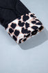 Retro Quilted Leopard Cuff Button Down Lined Puffer Jacket