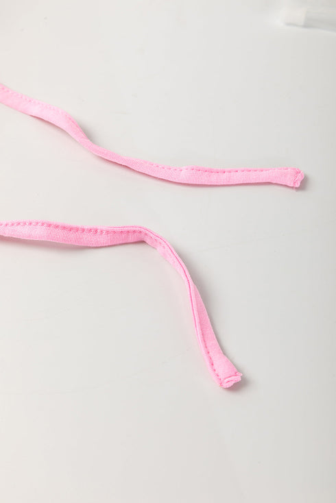 Retro Ringer Tee And Drawstring Skirt Two Piece Lounge Set