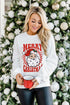 Retro Santa Graphic Crew Neck Pullover Sweatshirt