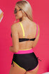 Retro Sport Contrast High Waisted Bikini Set