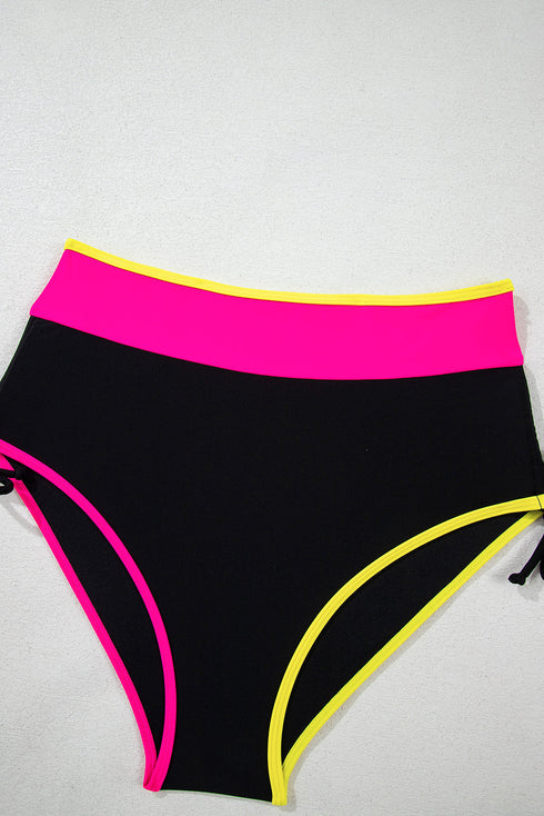 Retro Sport Contrast High Waisted Bikini Set