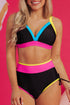 Retro Sport Contrast High Waisted Bikini Set
