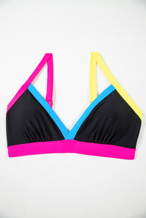Retro Sport Contrast High Waisted Bikini Set