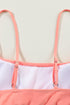 Retro Striped Patchwork High Waisted Spaghetti Strap Bikini Swimsuit Set