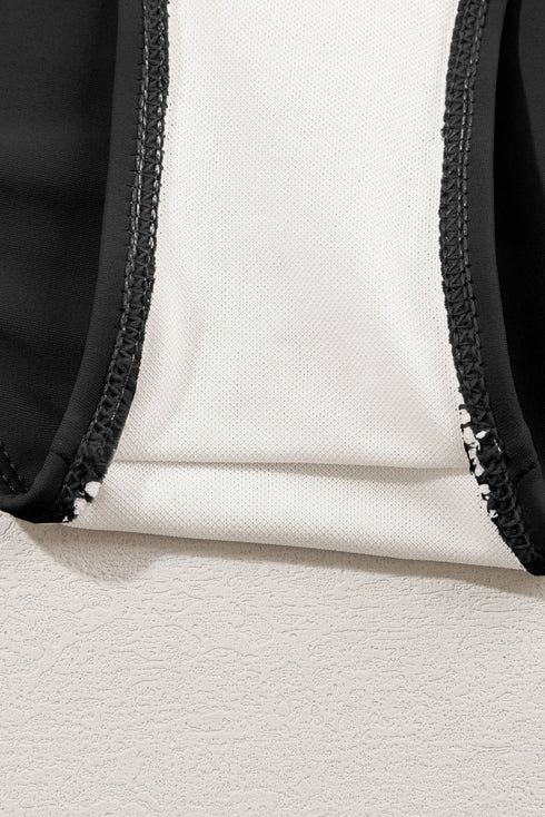 Retro Striped Patchwork High Waisted Spaghetti Strap Bikini Swimsuit Set