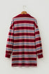 Retro Striped Polo Collar Long Sleeve Shift Mini Dress