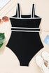 Retro Style Square Neck Belted Shaping One Piece