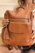 Retro Tassel Fringe Faux Leather Bucket Style Backpack