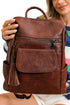 Retro Tassel Fringe Faux Leather Bucket Style Backpack
