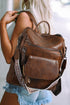 Retro Tassel Fringe Faux Leather Bucket Style Backpack