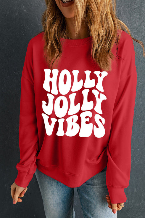 Retro Typography Graphic Print Relaxed Crewneck Sweatshirt