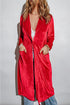 Retro Velvet Long Sleeve Pocket Coat