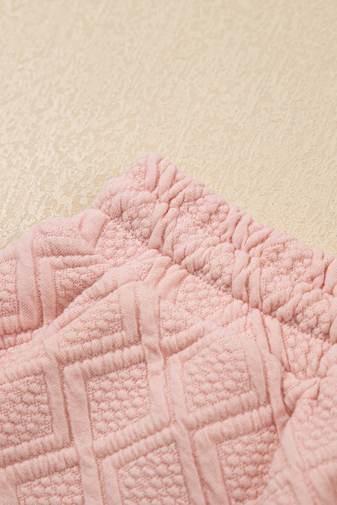 Retro Vibe Textured Zip Neck Collared Top Mini Skirt Set