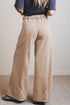 Retro Washed Drawstring High Waist Wide Leg Western Pants
