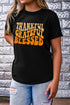 Retro Wavy Text Graphic Print Jersey Tee Shirt