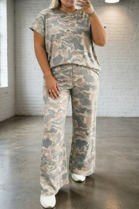 Retro Western Camouflage Print Two Piece Loungewear