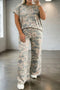 Retro Western Camouflage Print Two Piece Loungewear