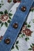 Retro Western Floral Print Patchwork Polo Collar Shirt