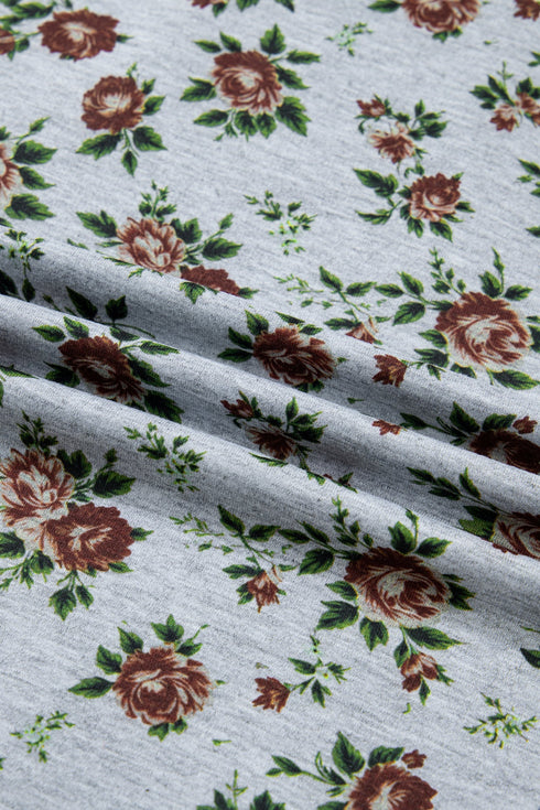 Retro Western Floral Print Patchwork Polo Collar Shirt