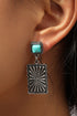 Retro Western Geometric Stone Alloy Stud Earrings