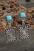 Retro Western Geometric Stone Alloy Stud Earrings