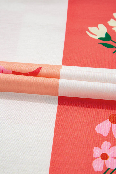 Retro Western Graphic Checkerboard Print Short Sleeve Tee