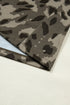 Retro Western Leopard Print Mock Neck Slim Tee