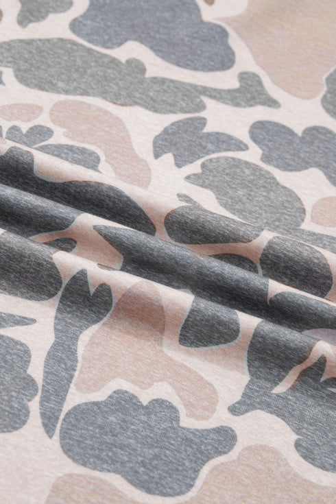 Retro Western Style Camouflage Print Tee
