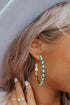 Retro Western Style Gem Inlay Alloy C Shape Earrings