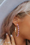 Retro Western Style Gem Inlay Alloy C Shape Earrings
