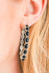 Retro Western Style Gem Inlay Alloy C Shape Earrings