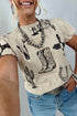 Retro Western Style Print Graphic T Shirt