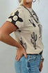 Retro Western Style Print Graphic T Shirt