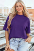 Reversible Accent Stitched Mock Neck T Shirt