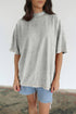Reversible Accent Stitched Mock Neck T Shirt