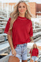 Reversible Accent Stitched Mock Neck T Shirt