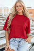 Reversible Accent Stitched Mock Neck T Shirt