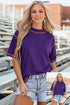 Reversible Accent Stitched Mock Neck T Shirt