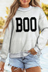 Reversible Boo Slogan Ghost Print Mock Neck Sweatshirt