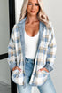Reversible Casual Corduroy Button Up Plaid Shacket