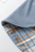 Reversible Casual Corduroy Button Up Plaid Shacket