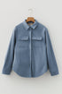 Reversible Casual Corduroy Button Up Plaid Shacket